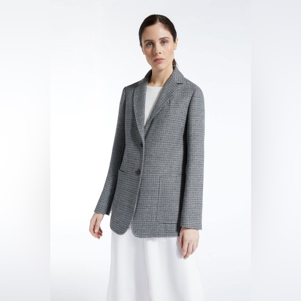 Weekend Max Mara Houndstooth Blazer – Grey – XS